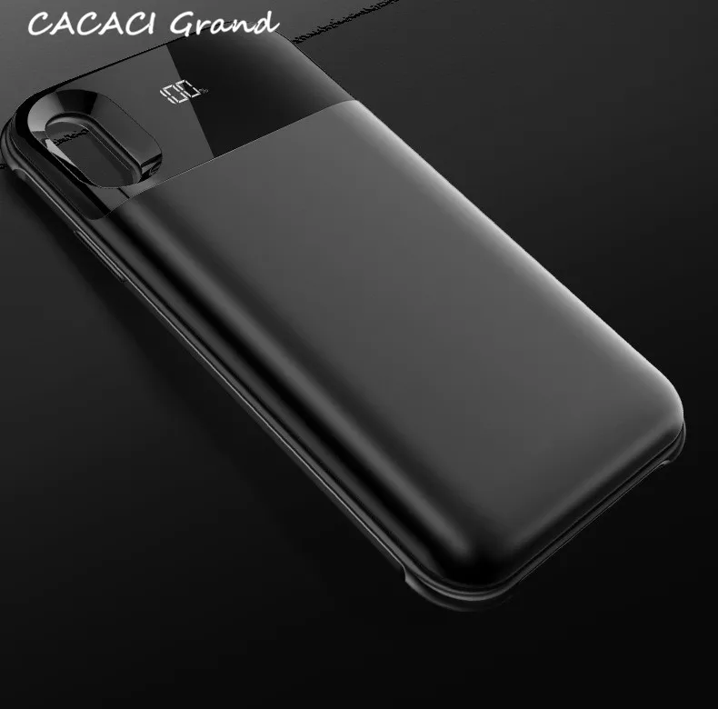 Чехол для аккумулятора с беспроводной зарядкой для iphone X XS XR XS Max чехол для аккумулятора с умным цифровым дисплеем Etui