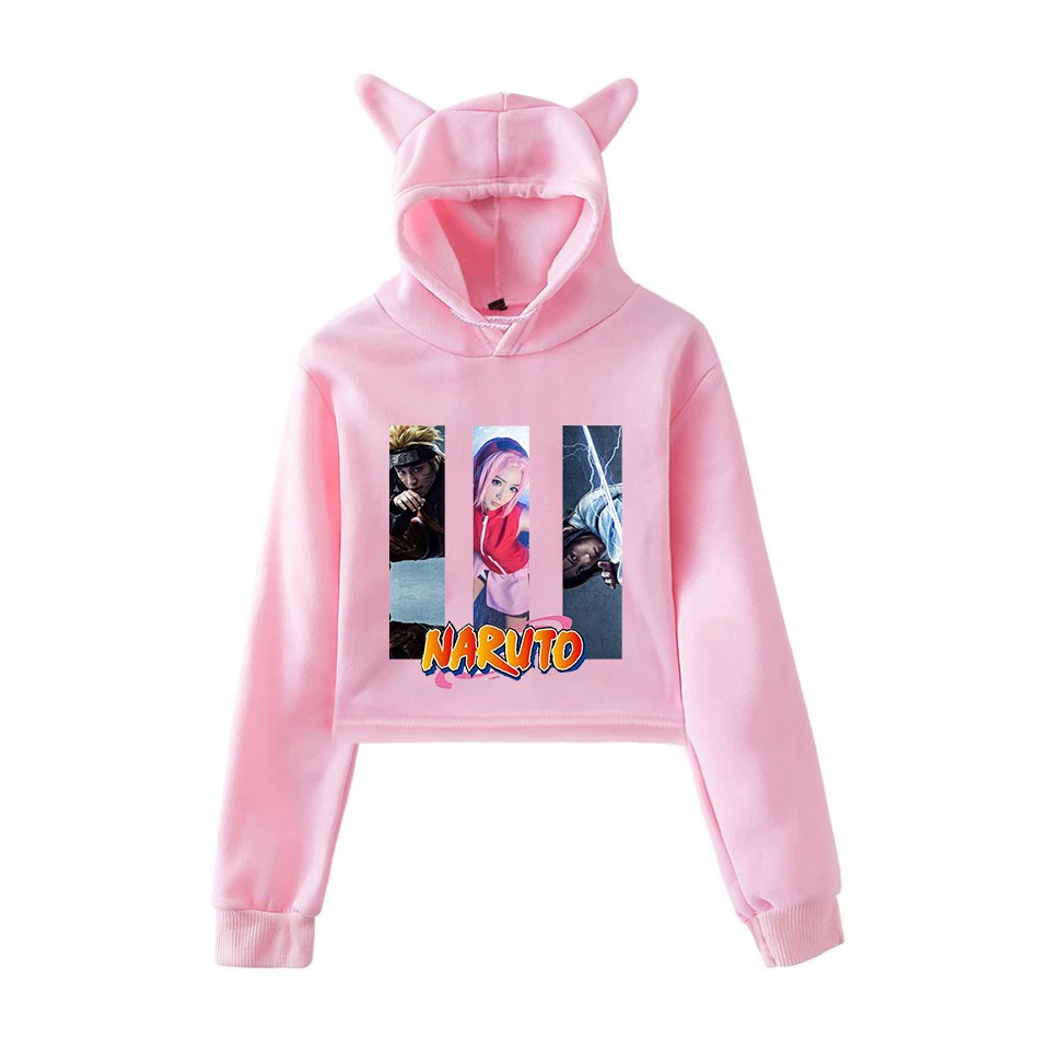 Удзумаки Наруто Учиха Саске рэп K pop милые кошачьи ушки толстовки в новом стиле