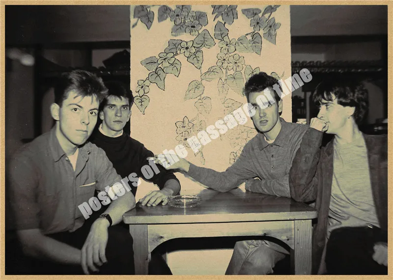 Ностальгический рок The Smiths с фото группы старая бумага плакат армейский вентилятор гостиная художественные изделия для стен стикер бар дизайн - Цвет: Коричневый