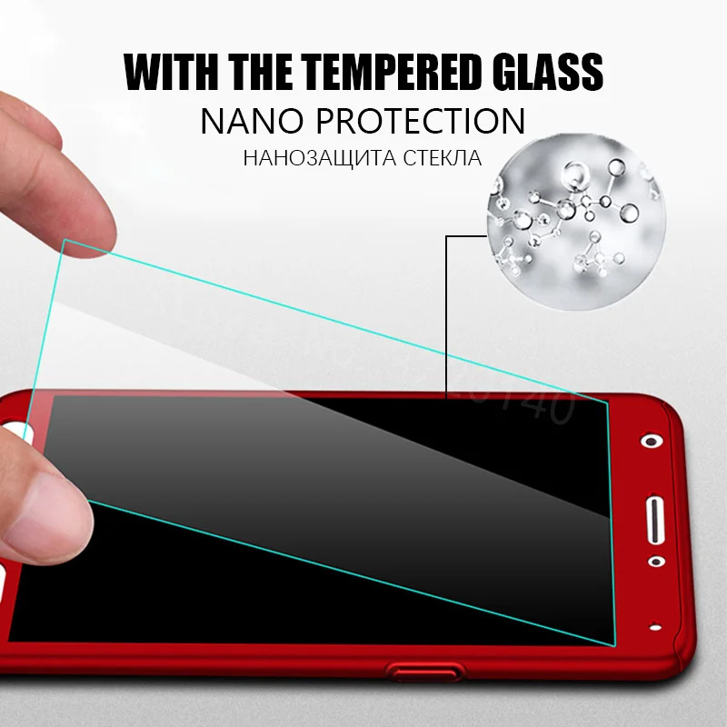 Cases For Huawei Honor 8 Lite 360 Full PC Protection Phone Cover P8 lite 2017 Case P9 With Glass |