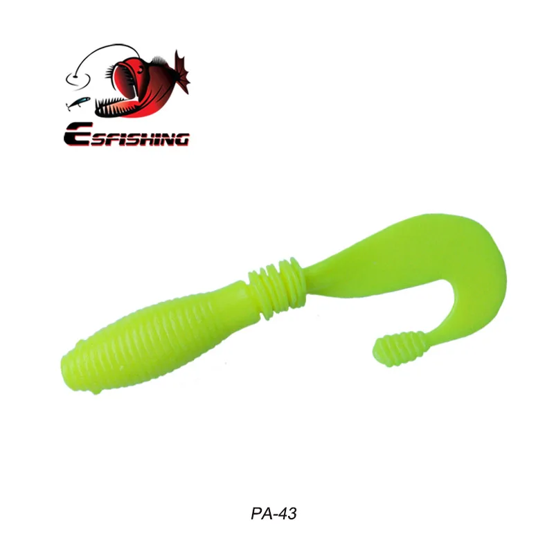 PA43 ESFISHING счетчик Grub 5 шт. 100 мм мягкая приманка искусственные приманки для рыбалки на карпа приманка кренкбейт Whopper поппер сома - Цвет: PA43