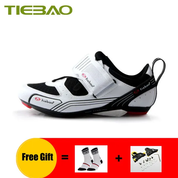 Cleats with 1691 W Tiebao/Обувь для шоссейного велосипеда; обувь для триатлона; коллекция года; женская и мужская обувь с самоблокирующимся замком; sapatilha ciclismo; обувь для езды на велосипеде; дышащая обувь для езды на велосипеде - Цвет: Cleats with 1691 W