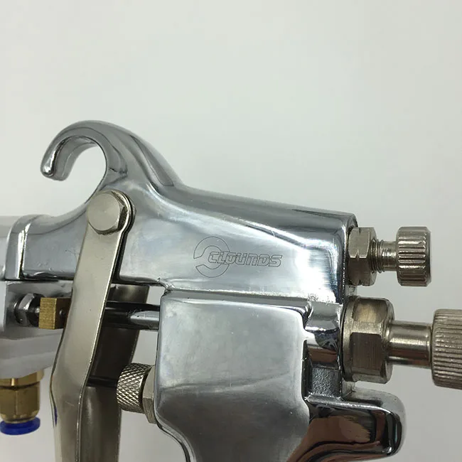 silver (with logo) SAT1182 краска хром Двойное действие Аэрограф Воздушный краскопульт автомобильный краскопульт двойное сопло распылитель давление подача пневматическая краска - Цвет: silver (with logo)