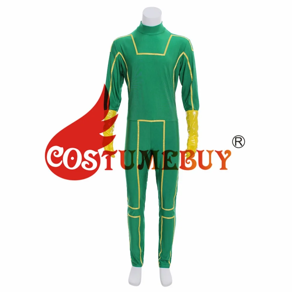CostumeBuy Kick-Ass Dave Lizewski Косплей Костюм Kick Ass Мужской зеленый комбинезон костюм любой размер L920