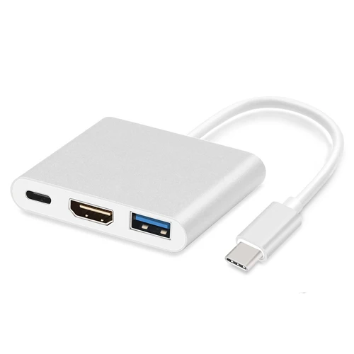 Silver GOOJODOQ USB C type C концентратор USB 3,1-HDMI 4K адаптер конвертер кабель для Macbook Pro Macbook 2K 4K USB-C HDMI концентратор - Цвет: Silver