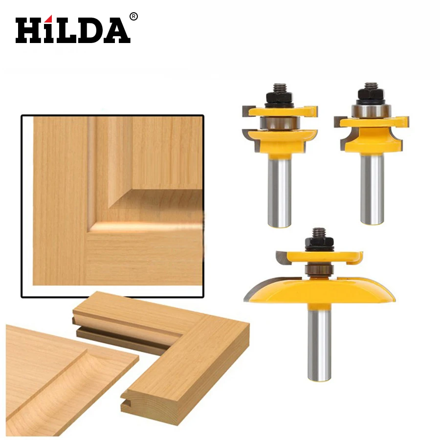 Набор фрез HILDA 1/4 ''с хвостовиком лезвие Ogee|milling cutter|cabinet router bit setrouter set |
