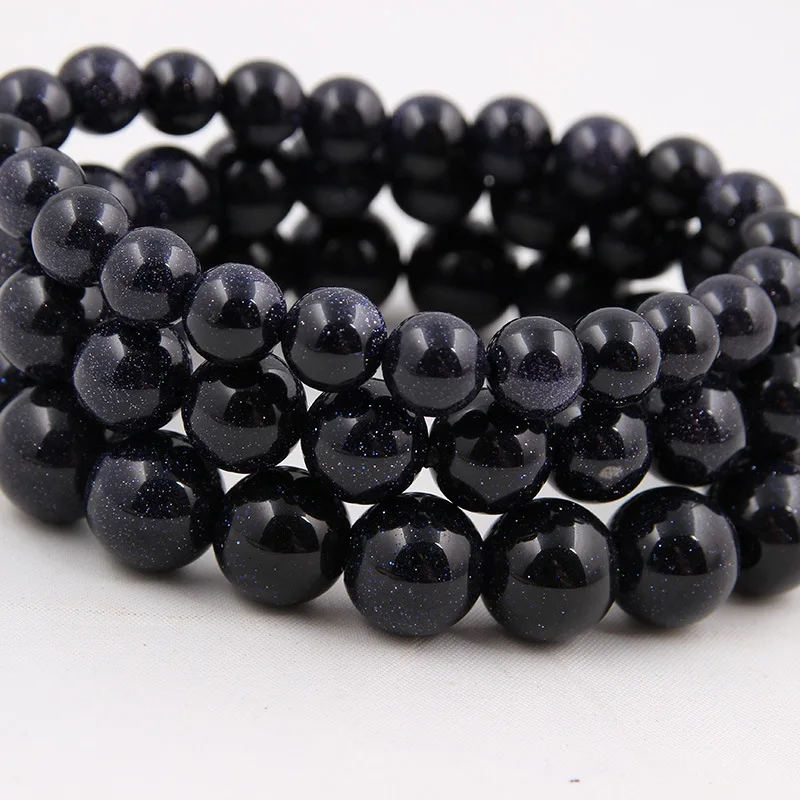 Мужской браслет из натурального синего золота песочный камень эластичный Будды