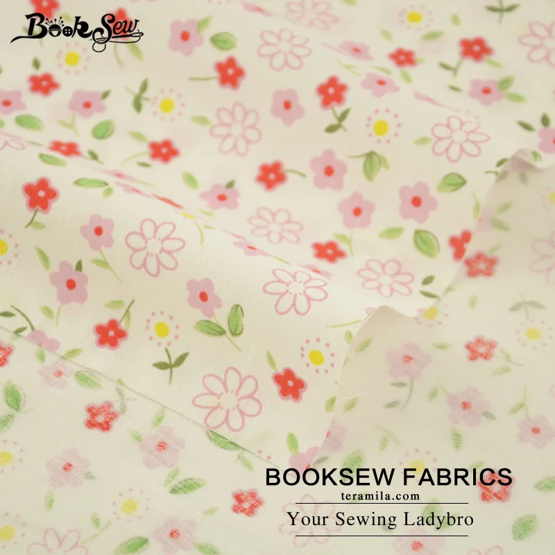 Хлопчатобумажная ткань с цветочным принтом мягкая для шитья самостоятельного