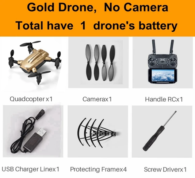 Gold 301 No Cam 1B Мини складной селфи RC радиоуправляемые дроны самолет MJD KY301 с WiFi HD камера VS syma x5c x5sw x8w x8 pro x5hw s20w s30w Дрон - Цвет: Gold 301 No Cam 1B