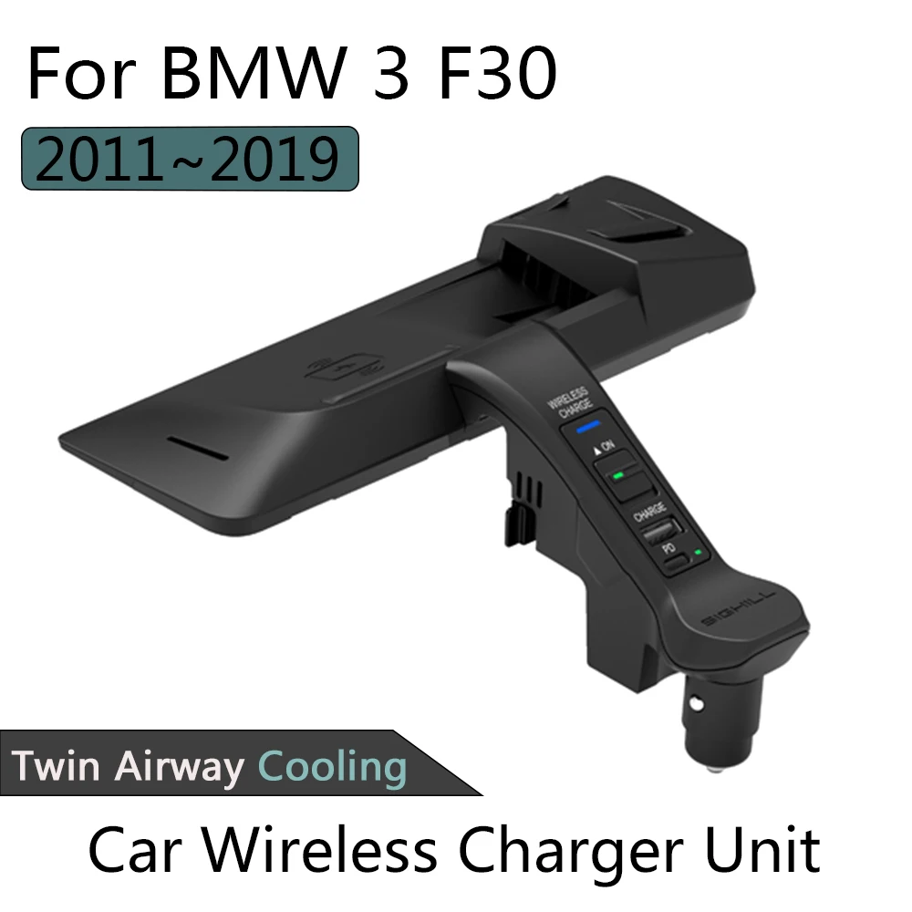 Беспроводное быстрое зарядное устройство 10 Вт для BMW 3 F30 2011 ~ 2019 iphone Android