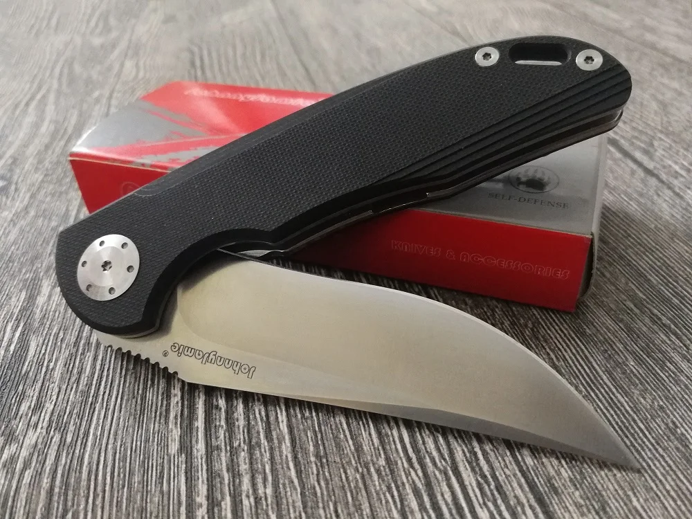Складной нож JohnnyJamie Persici 1010A D2 стальное лезвие G10 Ручка Военный нож s Выживания Кемпинг Охота подставка для ножа s
