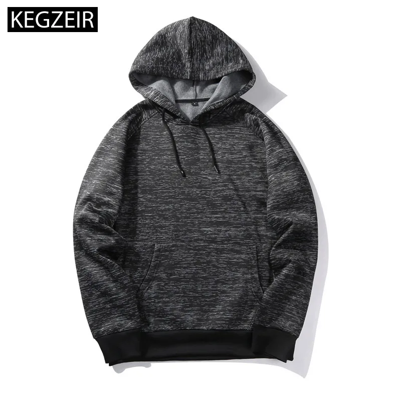 Мужская толстовка с капюшоном KEGZEIR однотонная Повседневная облегающая худи для