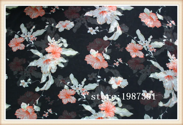 145 см ширина 75D шифоновая ткань с цветочным рисунком для летней одежды и платья CH-009