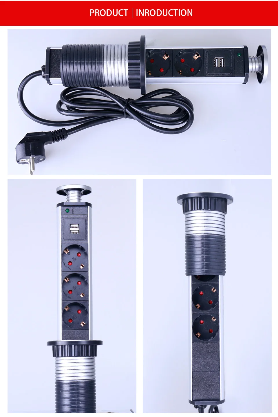 CXFG PULL socket POP UP 3 power Socket 2 USB Outlet зарядный порт Настольный 16A розетки Скрытая кухонная столешница EU Plug