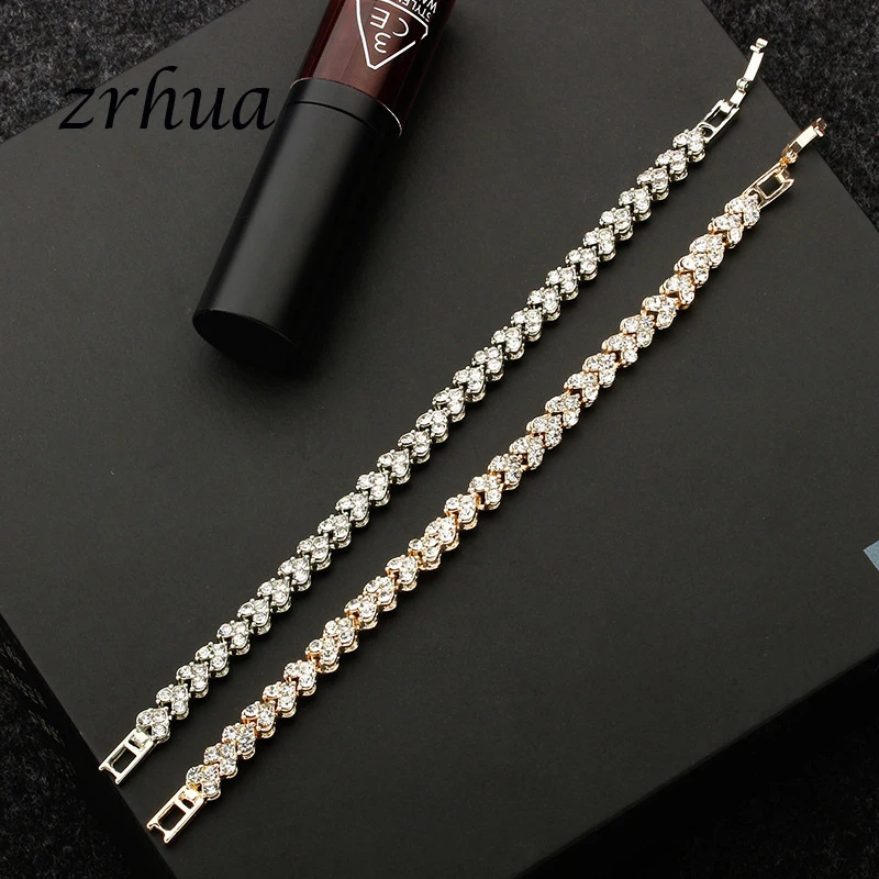 ZRHUA оригинальные женские браслеты с кубическим цирконием в форме сердца