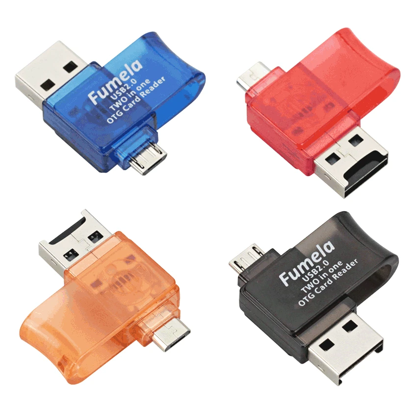 

2 in 1 4 Colors Mini Micro USB 2.0 OTG Adapter+Micro SD TF Card Reader for Android Phones Exteral Portable usb card reader
