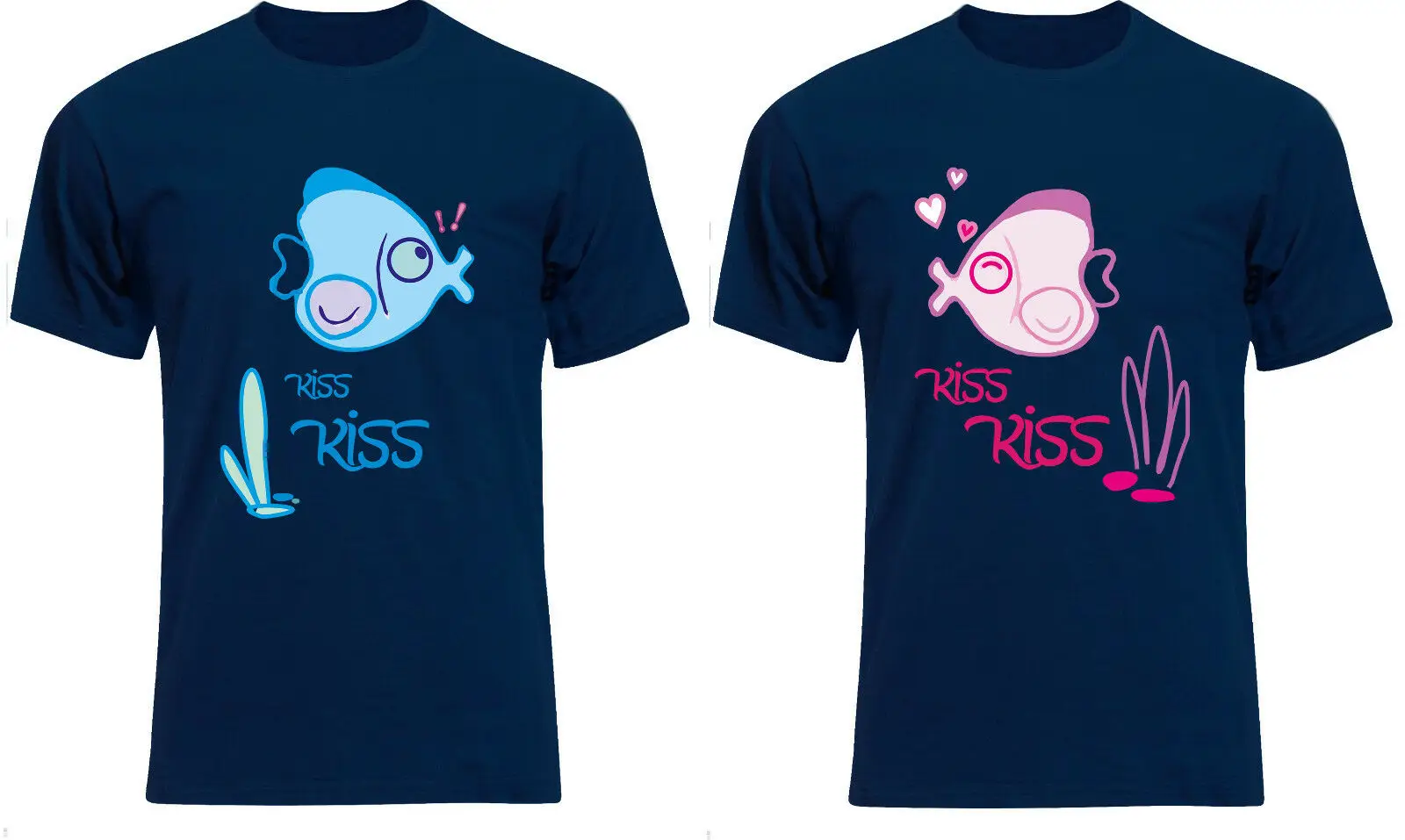 

Mr Mrs Fish Kiss Couples Valentines Tshirt Tee Top