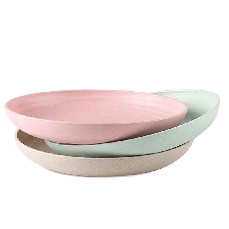 Набор из 3 цветов экологически чистые тарелки пшеничной соломы ПП 20 см набор