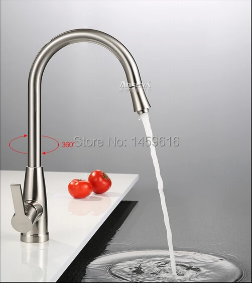 Одноручный хромированный кухонный кран с поворотом на 360 градусов смеситель для