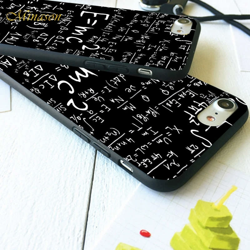 Силиконовый чехол E = MC2 для iPhone X 5S XR XS Max 6 6S 7 8 Plus | Мобильные телефоны и аксессуары