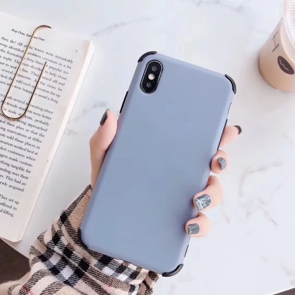 Case For iPhone Xr X Xs Max Cover Korean Candy Color Soft Silicone Shockproof Phone Cases 7 8 Plus 6S Coque |
