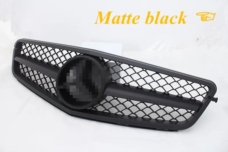 Matte black Матовая/глянцевая черная автомобильная гоночная решетка для Mercedes W204 гриль 2008- C300 C180 AMG эмблемы сетки радиатора переднего бампера изменить - Цвет: Matte black