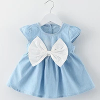 2019 newborn baby girl dress kids summer short sleeves dresses infant 100 cotton casual clothes childrens a line bow clothing