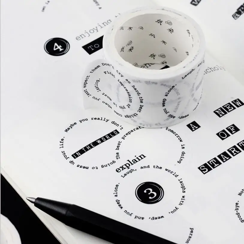 Английский Поэзия одежда с буквами и цифрами Декоративный скотч принтом для