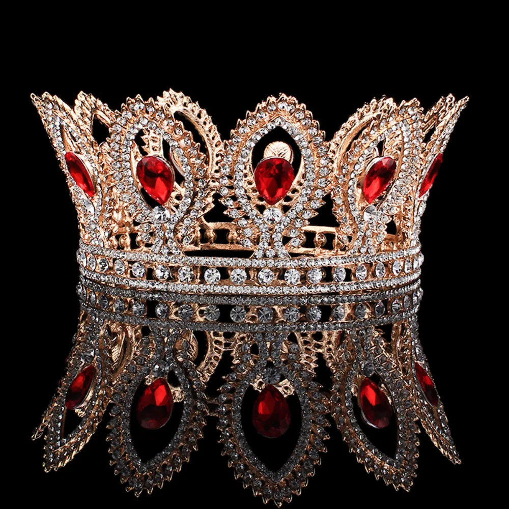 Тиара принцессы в стиле барокко с красным кристаллом свадебная тиара корона для