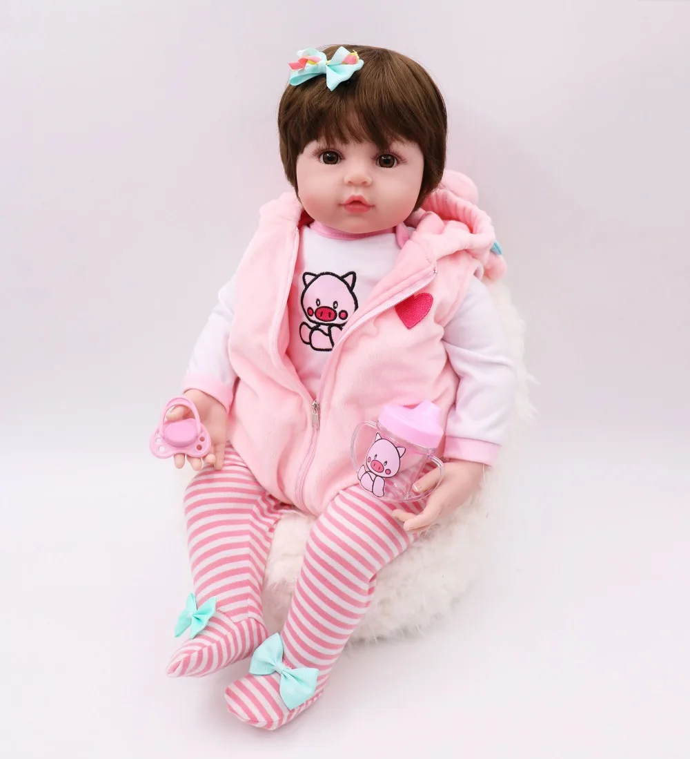 47 см Реалистичная кукла reborn baby bebe Кукла girl мягкий силиконовый винил мягкое тело