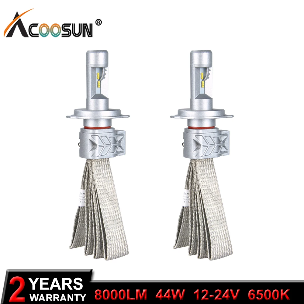 Автомобильная фара AcooSun Luxeon ZES Led H4 6500 лм K 12 В H7 H11 безвентиляторная с быстрым