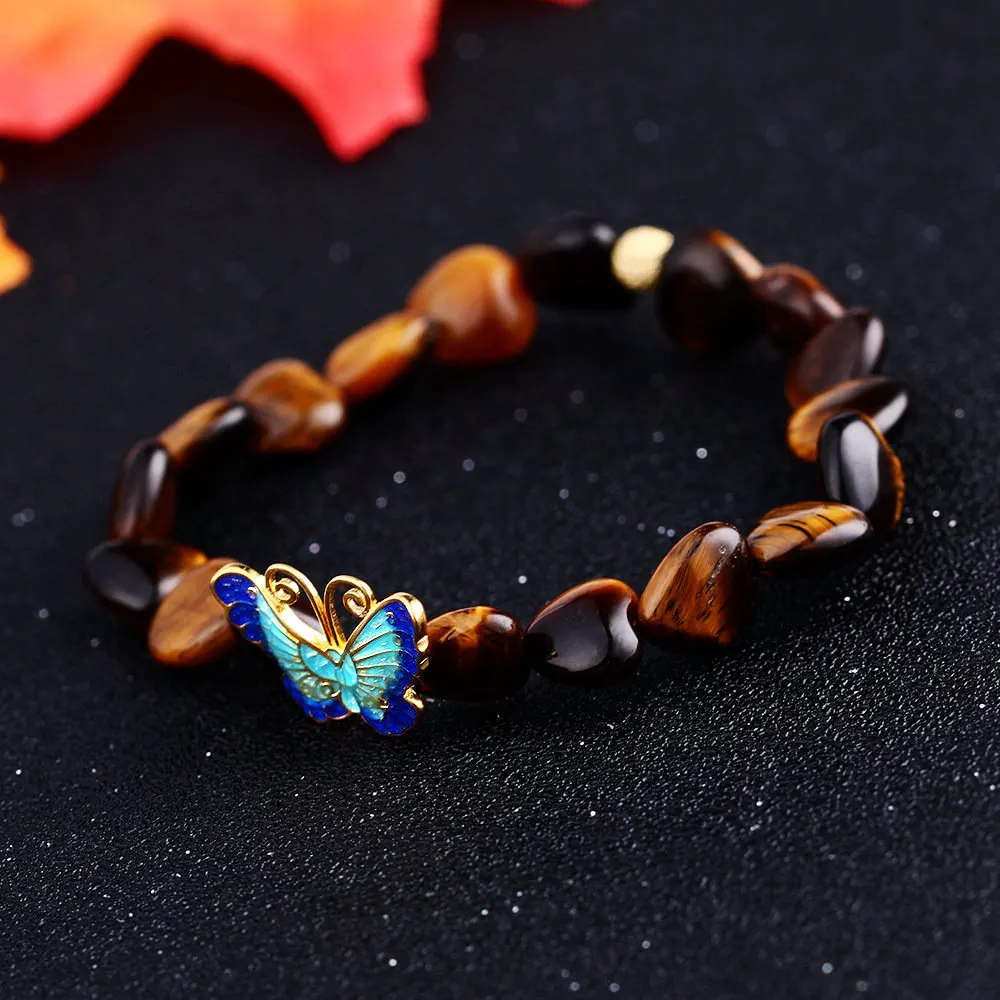 Женский браслет в виде бабочки Yumten Tiger Eye серебро 925 пробы ювелирное изделие Tom Hope