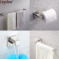 leyden 4pcs bathroom accessories set chrome stainless steel single towel bar towel ring toilet paper holder clothes towel hook