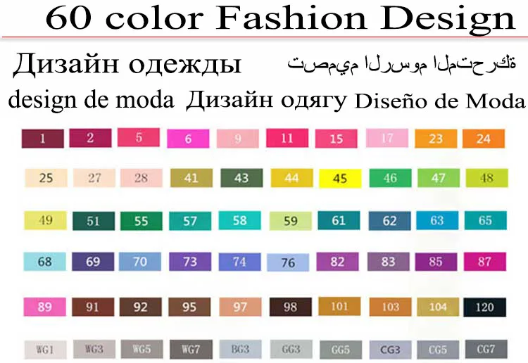 60 fashion TOUCHFIVE 30/40/60/80 Цвета маркер для рисования на спиртовой основе Маркеры Набор ручек для рисования манга двойной головой художественный эскиз маркер ручки для дизайна - Цвет: 60 fashion