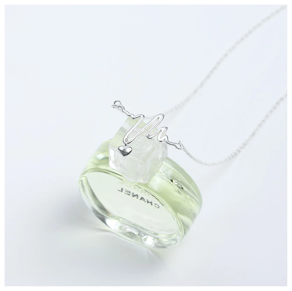 Real 925 Silver Necklace Women Sterling Jewelry Heartbeat Electrocardiogram Pendant Necklaces Lover Gift silver joyas | Украшения и