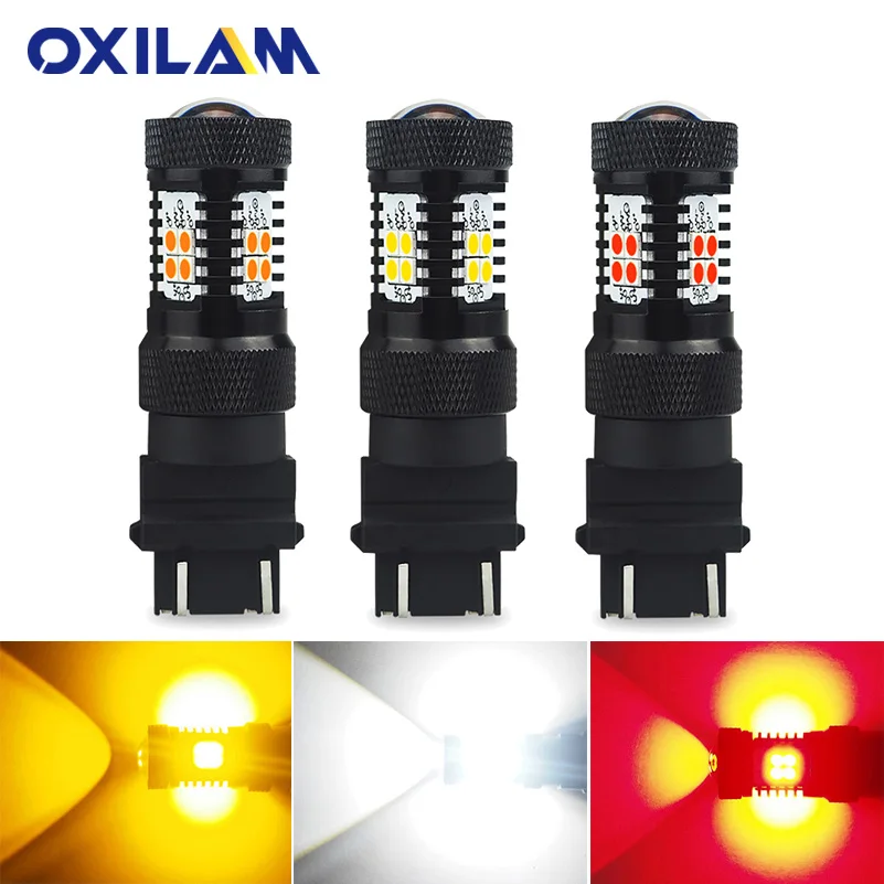 T25 3157 3156 P27/7W светодиодный светильник 3030 SMD с проектором для Автомобильные дневные
