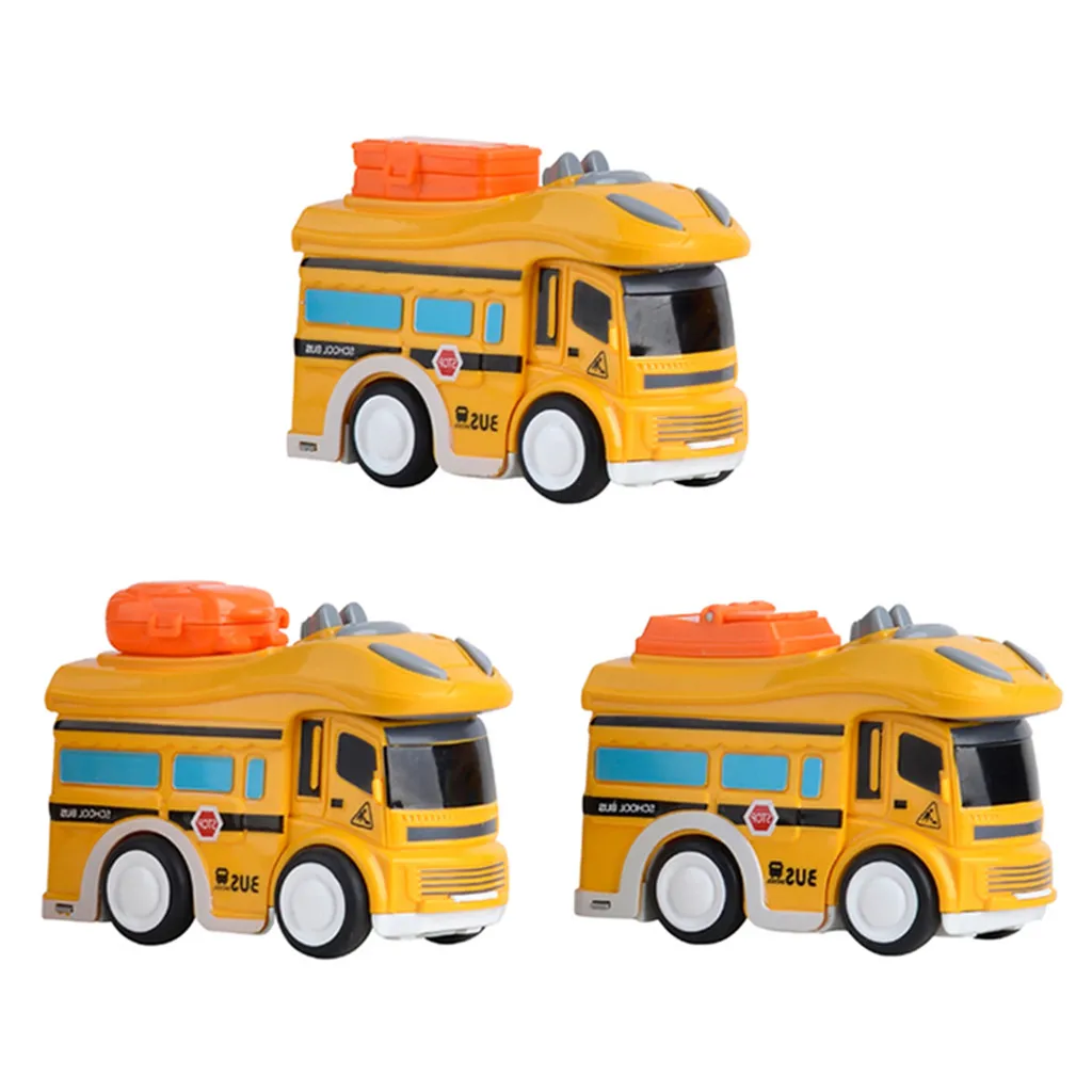 Автобусная модель автомобиля кирпичи большие частицы здание школьный автобус