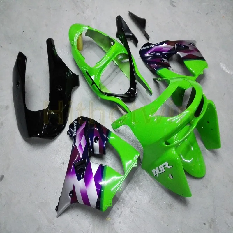 

Custom motorcycle cowl for ZX-9R 2000 2001 ZX9R 00-01+Free bolts+green purple ABS motorcycle Fairings