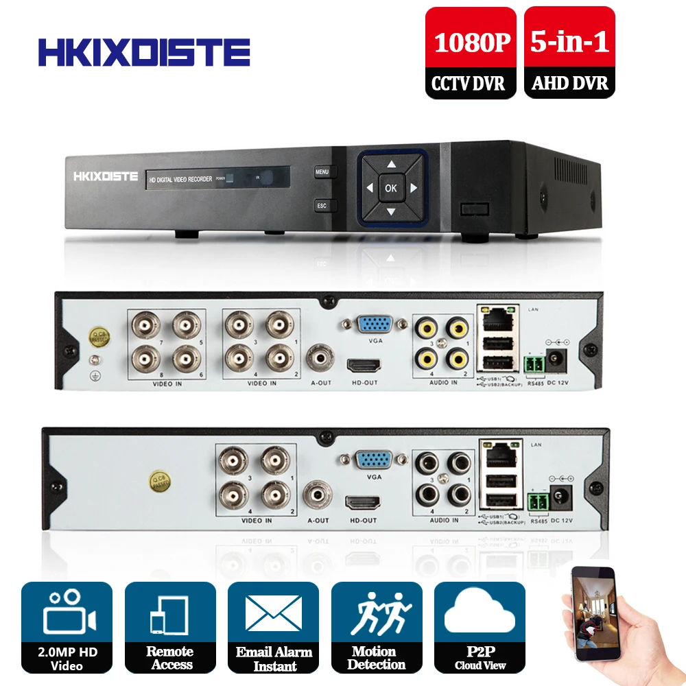 1080 P/960 P/720 P/960 H CCTV камера XMeye Hi3521A 4 8 каналов 1080p 5 в 1 Гибридный Wifi XVI TVi CVI NVR AHD DVR видеорегистратор