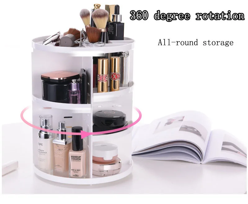 Косметичка Cosmetic стойку вращающийся Все-круглый хранения косметики организатор обновления Make Up коробка косметолог Makeupe сумка