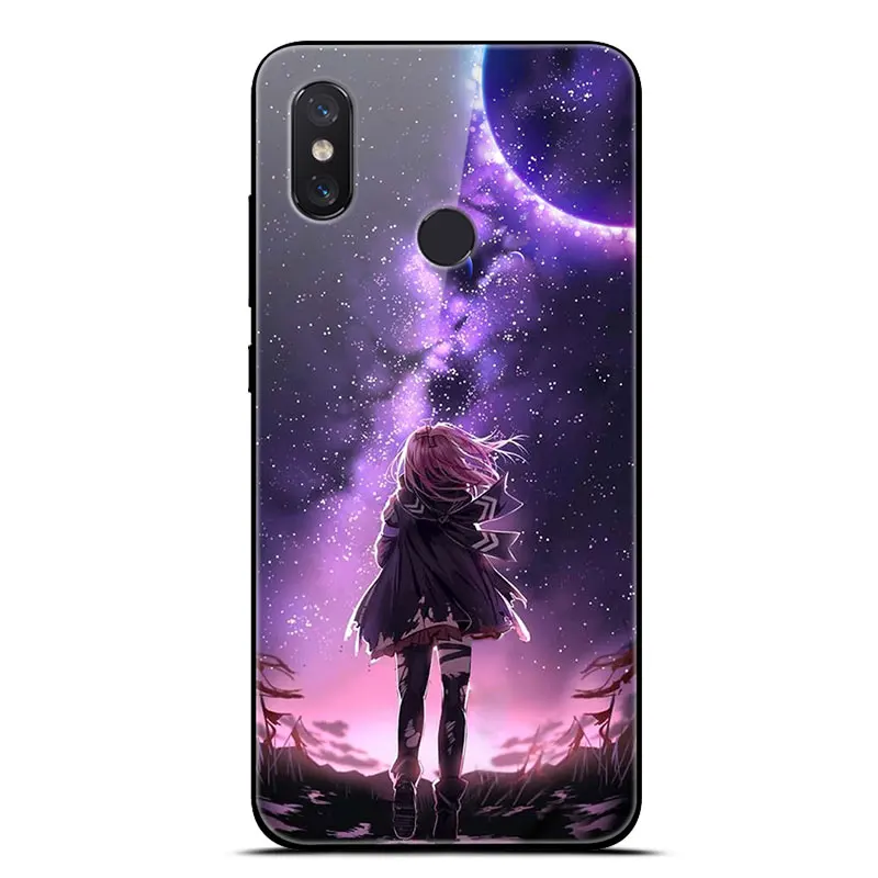 Для Xiaomi mi 8 Lite чехол на Xio mi 8 закаленное стекло чехол для телефона аниме для Xiaomi mi 8 Pro mi 8 SE мягкий бампер чехол Funda - Цвет: 4