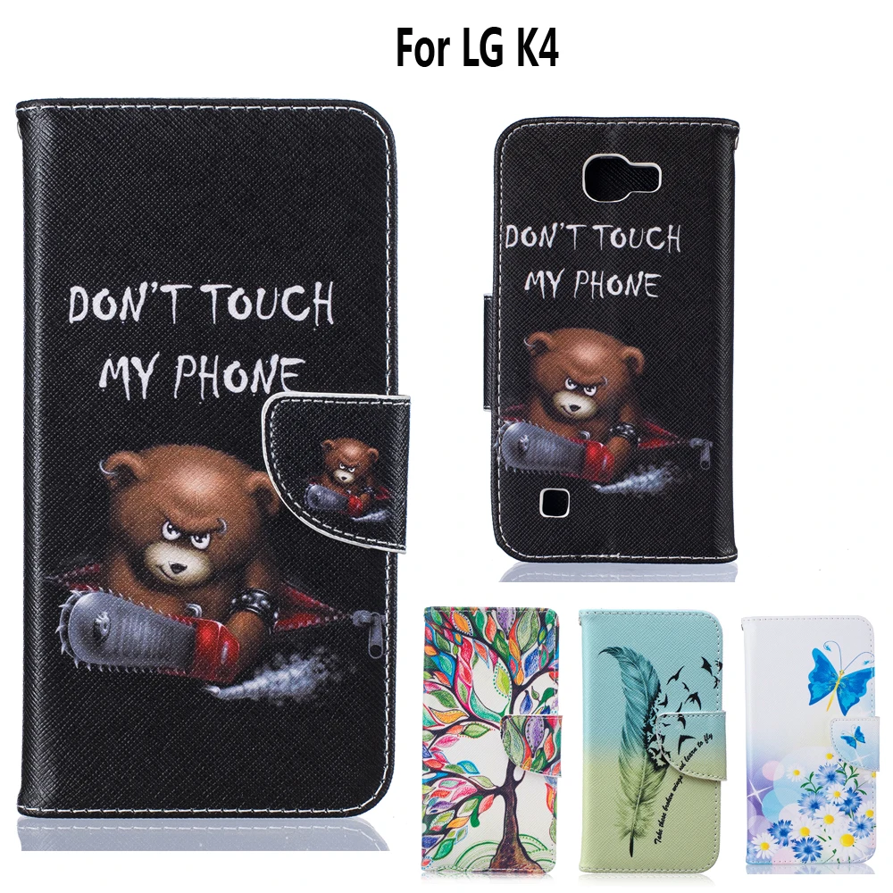 Чехол подставка для телефона чехол LG K4 Lte coque K120e K130e K121 4 5 дюйма + держатель карт|case