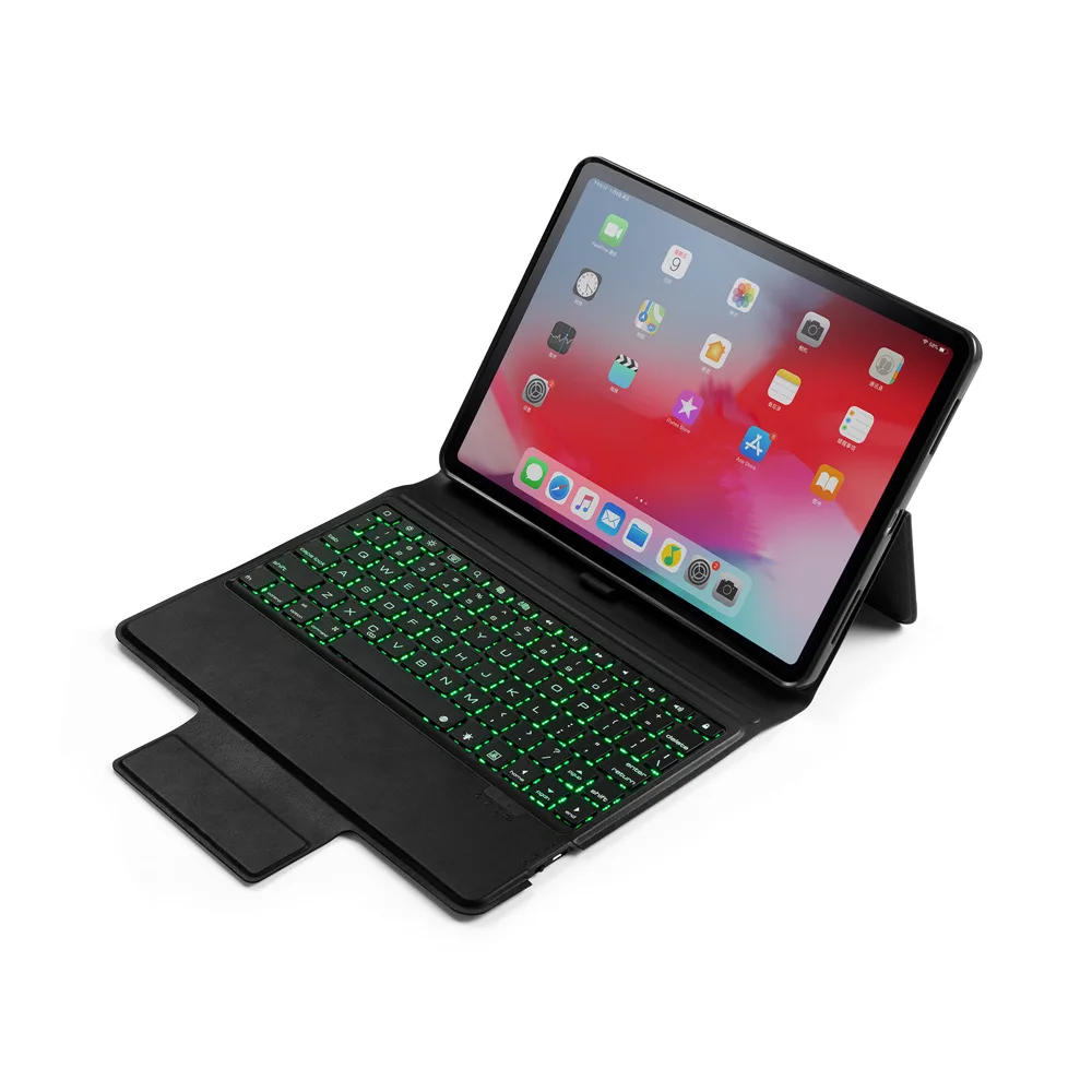 Для iPad Pro 11 тонкий смарт стенд из искусственной кожи чехол с Apple карандаш держатель+ Съемная Беспроводная Bluetooth клавиатура