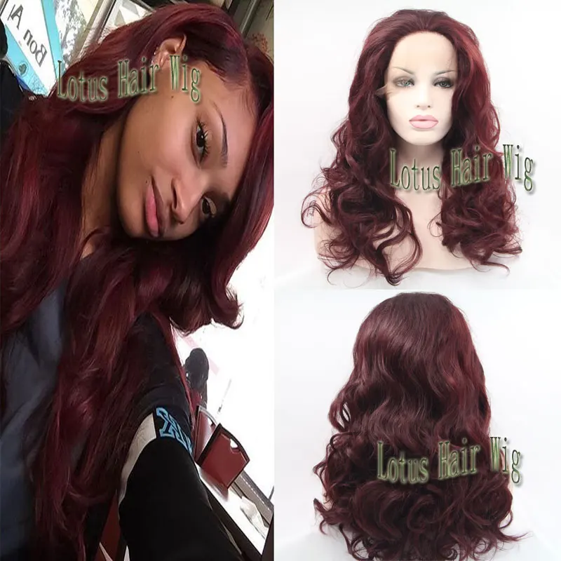 Мода Высокого Качества 180% Плотность Объемная Волна Бургундия 99j Синтетический