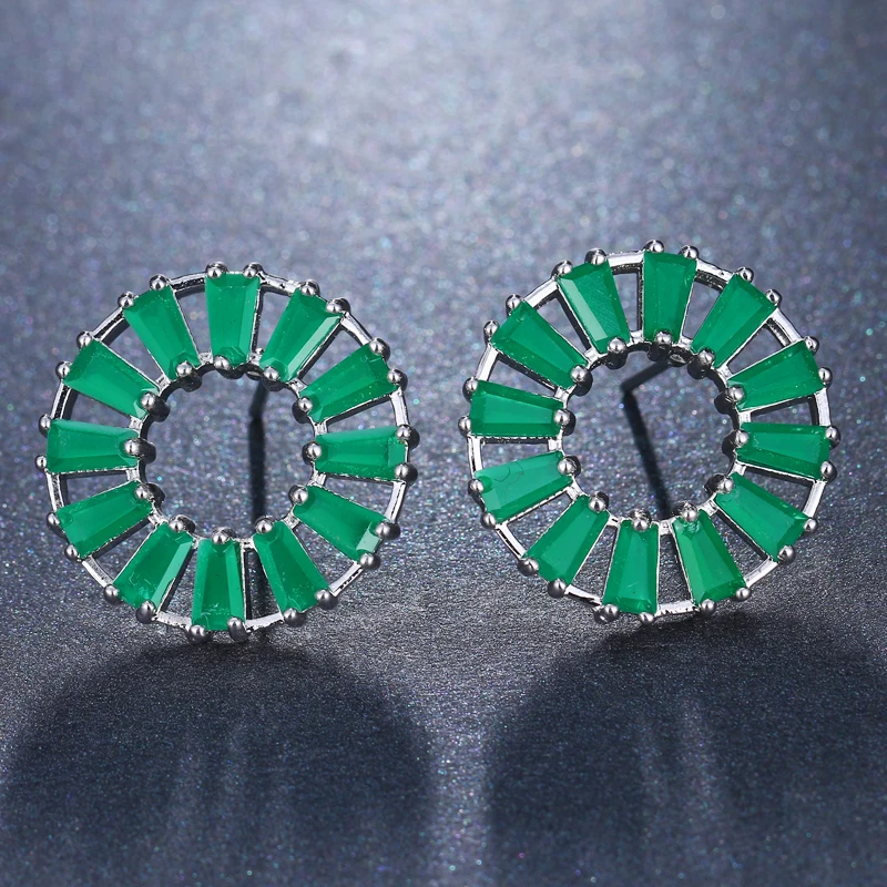 Женские круглые серьги пусеты EMMAYA модные украшения из фианита|brand stud earrings|fashion