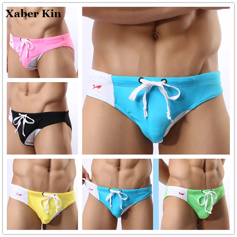 2019 мужские плавки дышащие сексуальные Одежда для пляжа одноцветные плавки-K448 |