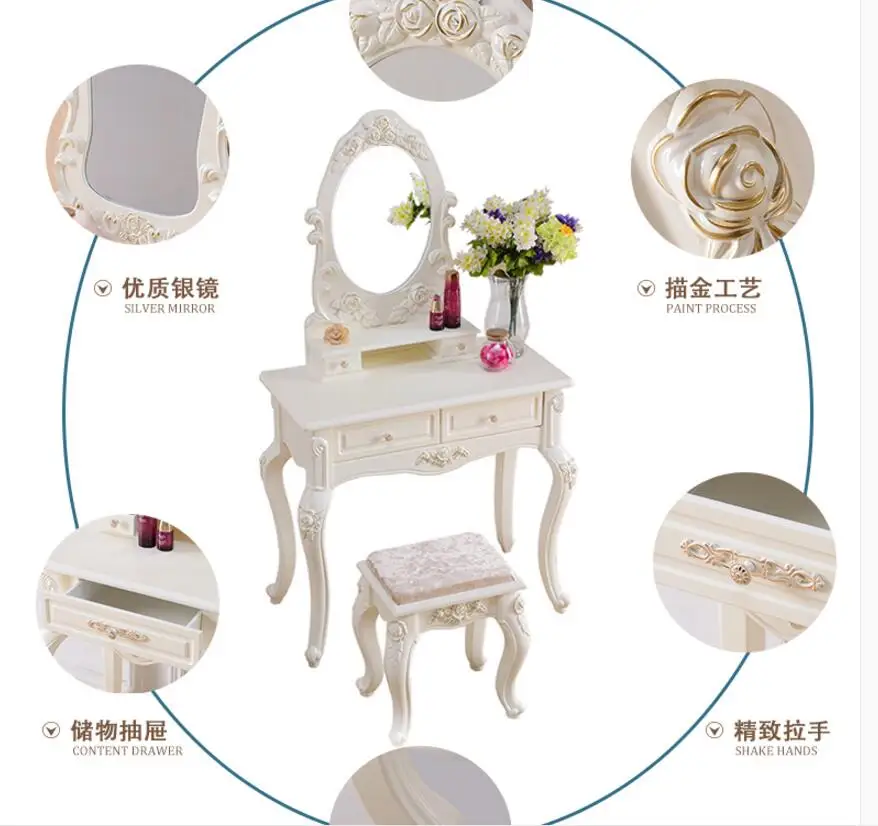 European dressing table bedroom modern minimalist dressing table small apartment variety 50/60/70/80 mini dressing table