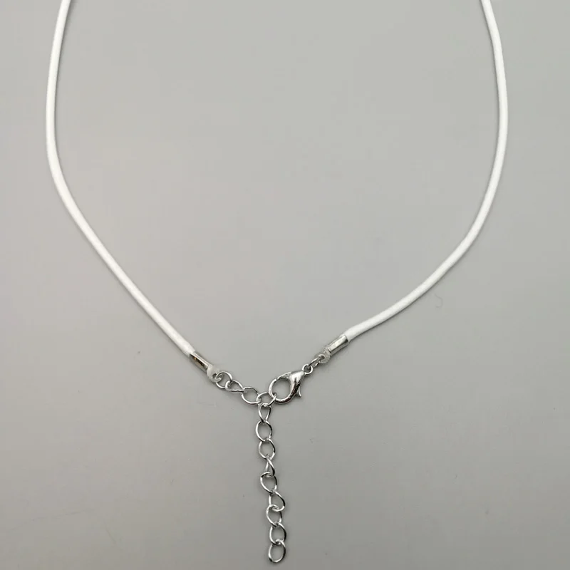 Fashion 2mm white color Wax Leather Cord Necklace 45cm Lobster Clasp Rope Chain Jewelry Accessories Wholesale 100pcs/lot | Украшения и