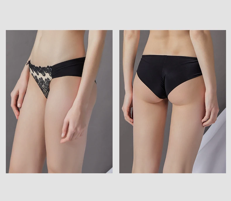 Lilymoda Женские Трусы средней талии сексуальные трусики бесшовные Роскошные Цветы Вышивка высокое качество удобное нижнее белье