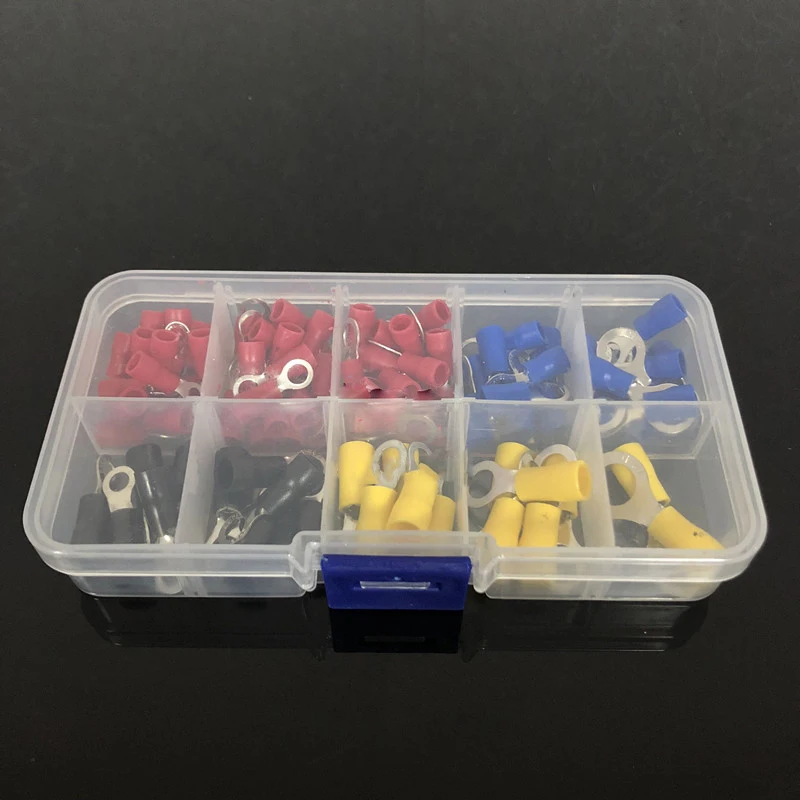 102 шт. 10 видов Rv Кольцо клеммный Электрический обжимной соединитель Комплект